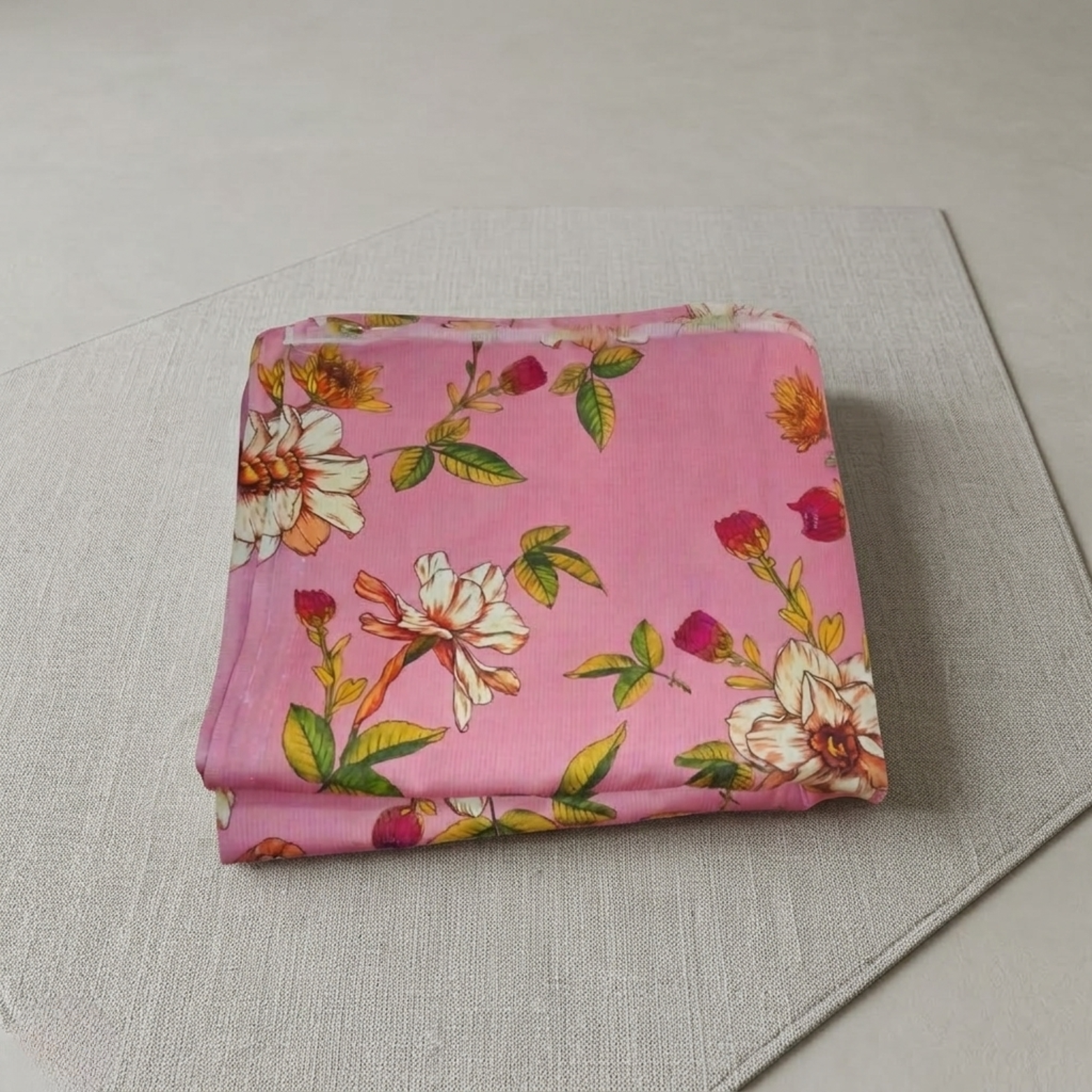 Light pink Printed Lawn
