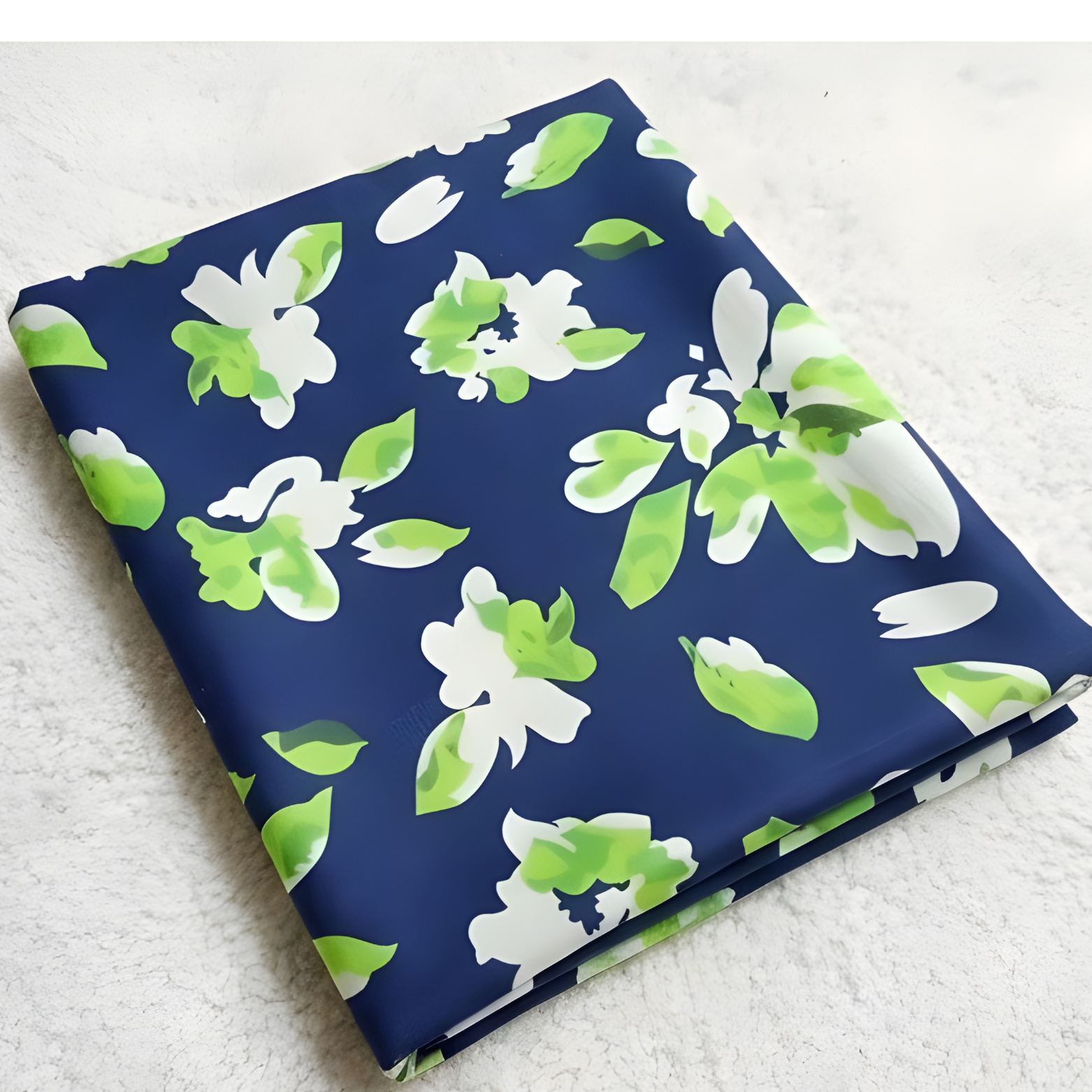 Navy Blue Floral Printed Lawn